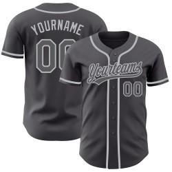 Steel Custom Authentic Trikot Grau Baseball Grau