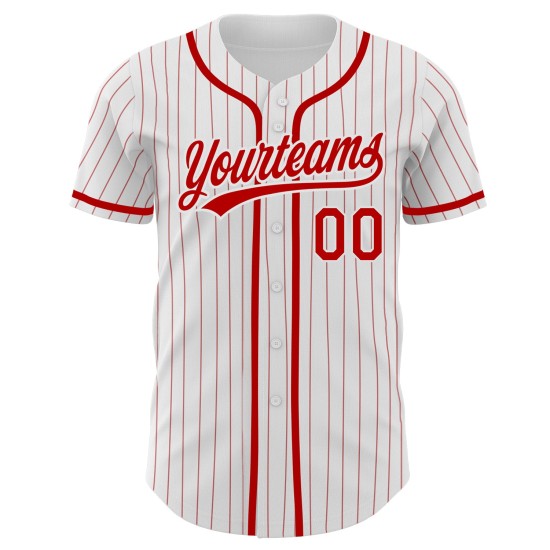 Rot Weiß Jersey Baseball Custom Authentic Nadelstreifen Rot Rot Weiß Jersey Baseball Custom Authentic Nadelstreifen Rot