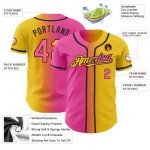 Mode Authentische Jersey Custom Gelb Rosa-Schwarz Gradienten Baseball Mode Authentische Jersey Custom Gelb Rosa-Schwarz Gradienten Baseball